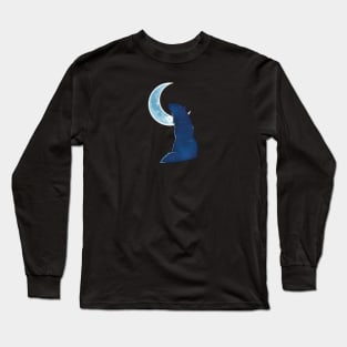 Crescent Moon Wolf Long Sleeve T-Shirt